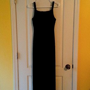 Dark purple ankle-length evening dress, velveteen material, size 4